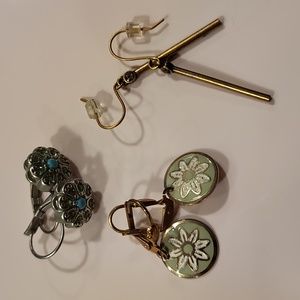 Group of three pair of earrings